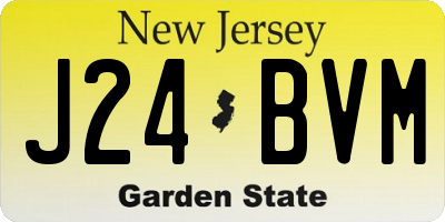 NJ license plate J24BVM