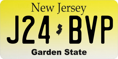 NJ license plate J24BVP