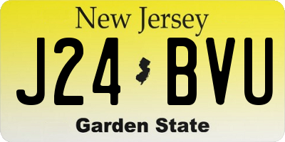 NJ license plate J24BVU