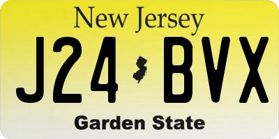 NJ license plate J24BVX
