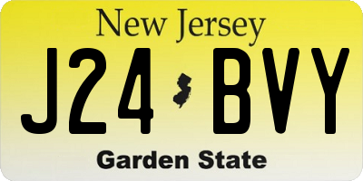 NJ license plate J24BVY