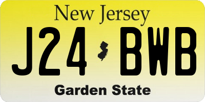 NJ license plate J24BWB