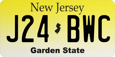 NJ license plate J24BWC
