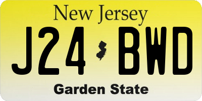 NJ license plate J24BWD
