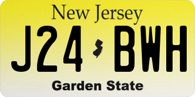 NJ license plate J24BWH