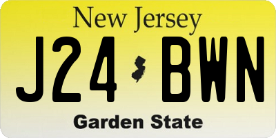 NJ license plate J24BWN