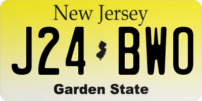 NJ license plate J24BWO