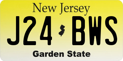 NJ license plate J24BWS