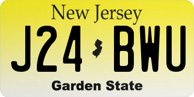 NJ license plate J24BWU