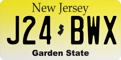 NJ license plate J24BWX