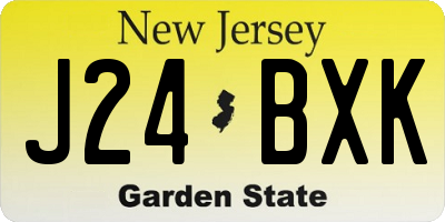 NJ license plate J24BXK