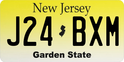 NJ license plate J24BXM