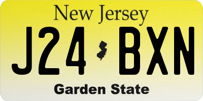 NJ license plate J24BXN