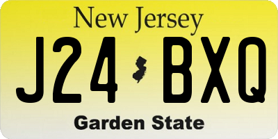 NJ license plate J24BXQ
