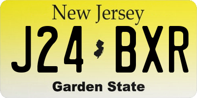 NJ license plate J24BXR