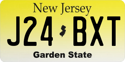 NJ license plate J24BXT