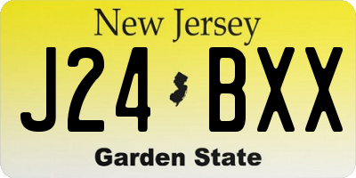 NJ license plate J24BXX