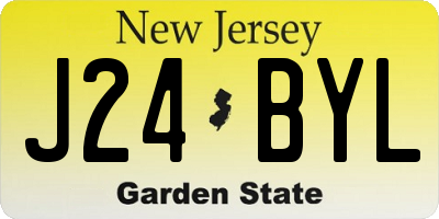 NJ license plate J24BYL