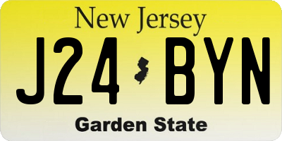NJ license plate J24BYN