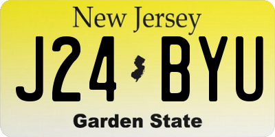 NJ license plate J24BYU