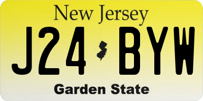 NJ license plate J24BYW