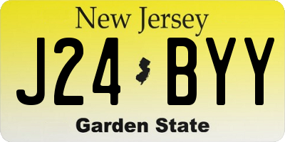 NJ license plate J24BYY