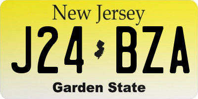 NJ license plate J24BZA