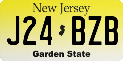 NJ license plate J24BZB