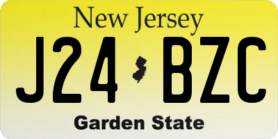 NJ license plate J24BZC