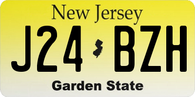 NJ license plate J24BZH