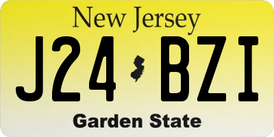 NJ license plate J24BZI