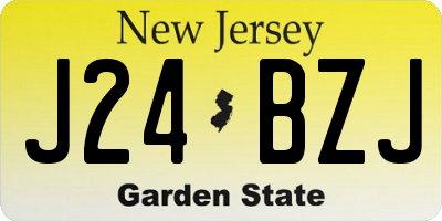 NJ license plate J24BZJ