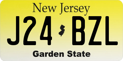 NJ license plate J24BZL