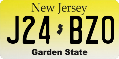 NJ license plate J24BZO