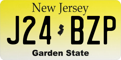 NJ license plate J24BZP