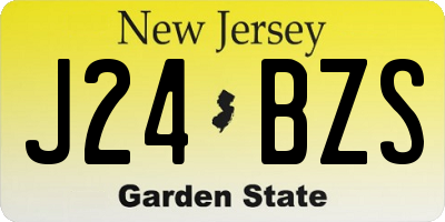 NJ license plate J24BZS