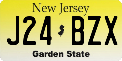 NJ license plate J24BZX