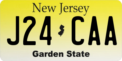 NJ license plate J24CAA