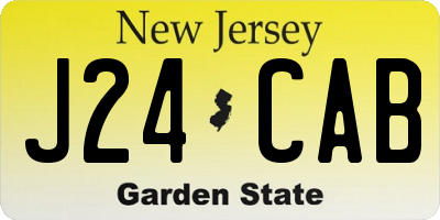 NJ license plate J24CAB