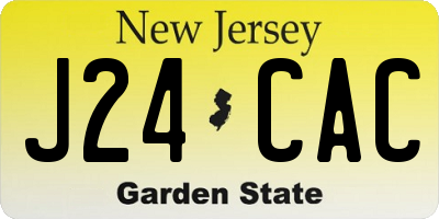 NJ license plate J24CAC