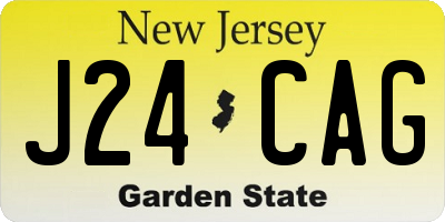 NJ license plate J24CAG