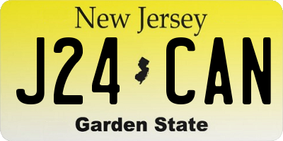 NJ license plate J24CAN