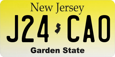 NJ license plate J24CAO