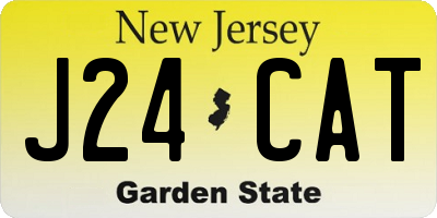 NJ license plate J24CAT