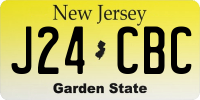 NJ license plate J24CBC