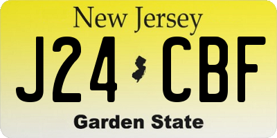 NJ license plate J24CBF