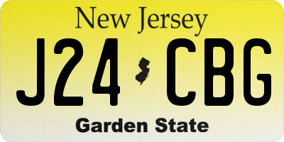 NJ license plate J24CBG