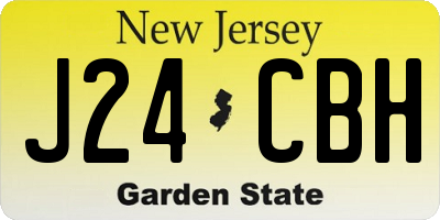 NJ license plate J24CBH