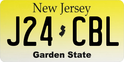NJ license plate J24CBL