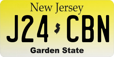 NJ license plate J24CBN